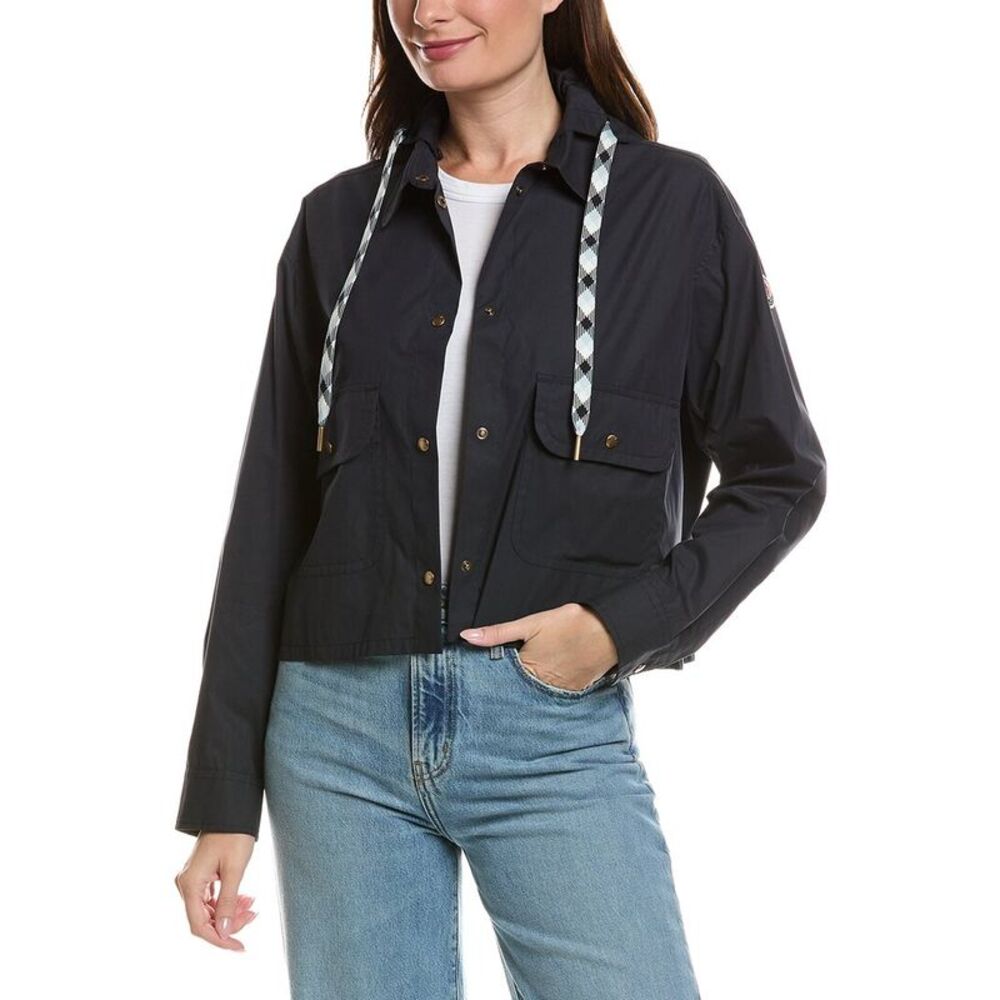 Moncler Womens Hooded Shirt Jacket, Blue